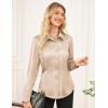 imageGRACE KARIN Satin Blouses for Women Long Sleeve Business Shirt Work Dressy Casual Tops Professional Office OutfitBeige