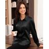 imageGRACE KARIN Satin Blouses for Women Long Sleeve Business Shirt Work Dressy Casual Tops Professional Office OutfitBlack
