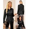 imageGRACE KARIN Satin Blouses for Women Long Sleeve Business Shirt Work Dressy Casual Tops Professional Office OutfitBlack