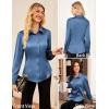 imageGRACE KARIN Satin Blouses for Women Long Sleeve Business Shirt Work Dressy Casual Tops Professional Office OutfitBlue