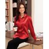 imageGRACE KARIN Satin Blouses for Women Long Sleeve Business Shirt Work Dressy Casual Tops Professional Office OutfitRed