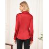 imageGRACE KARIN Satin Blouses for Women Long Sleeve Business Shirt Work Dressy Casual Tops Professional Office OutfitRed