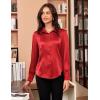 imageGRACE KARIN Satin Blouses for Women Long Sleeve Business Shirt Work Dressy Casual Tops Professional Office OutfitRed