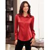 imageGRACE KARIN Satin Blouses for Women Long Sleeve Business Shirt Work Dressy Casual Tops Professional Office OutfitRed