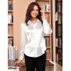 imageGRACE KARIN Satin Blouses for Women Long Sleeve Business Shirt Work Dressy Casual Tops Professional Office OutfitWhite