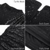 imageGRACE KARIN Sequin Tank Tops for Women Sparkly Party Shirts Glitter Sleeveless Cami Crop Vest Shimmer Club TopBlack