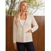 imageGRACE KARIN Sweater Blazers for Women Business Casual Long Sleeve Open Front Lapel Sweatshirt Blazer Suit Jacket with PocketsIvory