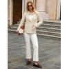 imageGRACE KARIN Sweater Blazers for Women Business Casual Long Sleeve Open Front Lapel Sweatshirt Blazer Suit Jacket with PocketsIvory