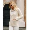 imageGRACE KARIN Sweater Blazers for Women Business Casual Long Sleeve Open Front Lapel Sweatshirt Blazer Suit Jacket with PocketsIvory