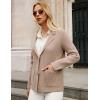 imageGRACE KARIN Sweater Blazers for Women Business Casual Long Sleeve Open Front Lapel Sweatshirt Blazer Suit Jacket with PocketsKhaki