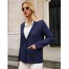 imageGRACE KARIN Sweater Blazers for Women Business Casual Long Sleeve Open Front Lapel Sweatshirt Blazer Suit Jacket with PocketsNavy Blue