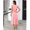 imageGRACE KARIN Women 2025 Summer Work Dress Sleeveless Tie Waist Elegant Party Cocktail A Line Flowy Midi Dresses with PocketsLight Pink