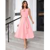 imageGRACE KARIN Women 2025 Summer Work Dress Sleeveless Tie Waist Elegant Party Cocktail A Line Flowy Midi Dresses with PocketsLight Pink