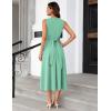 imageGRACE KARIN Women 2025 Summer Work Dress Sleeveless Tie Waist Elegant Party Cocktail A Line Flowy Midi Dresses with PocketsSage Green