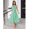 imageGRACE KARIN Women 2025 Summer Work Dress Sleeveless Tie Waist Elegant Party Cocktail A Line Flowy Midi Dresses with PocketsSage Green