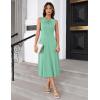 imageGRACE KARIN Women 2025 Summer Work Dress Sleeveless Tie Waist Elegant Party Cocktail A Line Flowy Midi Dresses with PocketsSage Green