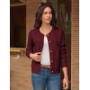 imageGRACE KARIN Women 2025 Tweed Cardigan Sweaters Casual Lightweight Cropped Cardigan Early Fall Fashion Knit Blazer OutfitsBurgundy Red