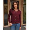 imageGRACE KARIN Women 2025 Tweed Cardigan Sweaters Casual Lightweight Cropped Cardigan Early Fall Fashion Knit Blazer OutfitsBurgundy Red