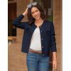 imageGRACE KARIN Women 2025 Tweed Cardigan Sweaters Casual Lightweight Cropped Cardigan Early Fall Fashion Knit Blazer OutfitsNavy Blue