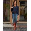 imageGRACE KARIN Women 2025 Tweed Cardigan Sweaters Casual Lightweight Cropped Cardigan Early Fall Fashion Knit Blazer OutfitsNavy Blue