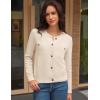 imageGRACE KARIN Women 2025 Tweed Cardigan Sweaters Casual Lightweight Cropped Cardigan Early Fall Fashion Knit Blazer OutfitsWhite