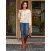 imageGRACE KARIN Women 2025 Tweed Cardigan Sweaters Casual Lightweight Cropped Cardigan Early Fall Fashion Knit Blazer OutfitsWhite