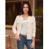 imageGRACE KARIN Women 2025 Tweed Cardigan Sweaters Casual Lightweight Cropped Cardigan Early Fall Fashion Knit Blazer OutfitsWhite