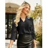 imageGRACE KARIN Women Blouses Dressy Casual 34 Lace Sleeve Tops Business Work Office Shirts 2025 Fall OutfitsBlack