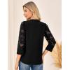 imageGRACE KARIN Women Blouses Dressy Casual 34 Lace Sleeve Tops Business Work Office Shirts 2025 Fall OutfitsBlack