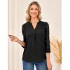 imageGRACE KARIN Women Blouses Dressy Casual 34 Lace Sleeve Tops Business Work Office Shirts 2025 Fall OutfitsBlack