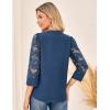 imageGRACE KARIN Women Blouses Dressy Casual 34 Lace Sleeve Tops Business Work Office Shirts 2025 Fall OutfitsHaze Blue