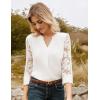 imageGRACE KARIN Women Blouses Dressy Casual 34 Lace Sleeve Tops Business Work Office Shirts 2025 Fall OutfitsWhite