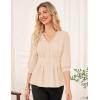 imageGRACE KARIN Women Business Casual Tops 2025 Fall Trendy Dressy Blouses 34 Sleeve Peplum Work Shirts V Neck Office OutfitsApricot