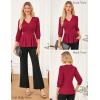imageGRACE KARIN Women Business Casual Tops 2025 Fall Trendy Dressy Blouses 34 Sleeve Peplum Work Shirts V Neck Office OutfitsBurgundy