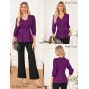 imageGRACE KARIN Women Business Casual Tops 2025 Fall Trendy Dressy Blouses 34 Sleeve Peplum Work Shirts V Neck Office OutfitsPurple