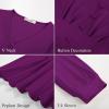 imageGRACE KARIN Women Business Casual Tops 2025 Fall Trendy Dressy Blouses 34 Sleeve Peplum Work Shirts V Neck Office OutfitsPurple