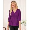 imageGRACE KARIN Women Business Casual Tops 2025 Fall Trendy Dressy Blouses 34 Sleeve Peplum Work Shirts V Neck Office OutfitsPurple