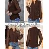 imageGRACE KARIN Women Business Casual Tops Sheer Lace Long Sleeve Blouses Work Office Pleated V Neck Shirt Fall Formal OutfitsCoffee