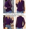 imageGRACE KARIN Women Business Casual Tops Sheer Lace Long Sleeve Blouses Work Office Pleated V Neck Shirt Fall Formal OutfitsPurple