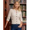 imageGRACE KARIN Women Cable Knit Button Up Sweater Crewneck Cropped Cardigan Early Fall Fashion Outfits 2025Apricot