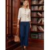 imageGRACE KARIN Women Cable Knit Button Up Sweater Crewneck Cropped Cardigan Early Fall Fashion Outfits 2025Apricot