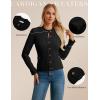 imageGRACE KARIN Women Cable Knit Button Up Sweater Crewneck Cropped Cardigan Early Fall Fashion Outfits 2025Black