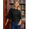 imageGRACE KARIN Women Cable Knit Button Up Sweater Crewneck Cropped Cardigan Early Fall Fashion Outfits 2025Black