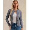 imageGRACE KARIN Women Cable Knit Button Up Sweater Crewneck Cropped Cardigan Early Fall Fashion Outfits 2025Dark Grey