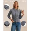 imageGRACE KARIN Women Cable Knit Button Up Sweater Crewneck Cropped Cardigan Early Fall Fashion Outfits 2025Dark Grey