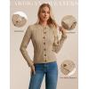 imageGRACE KARIN Women Cable Knit Button Up Sweater Crewneck Cropped Cardigan Early Fall Fashion Outfits 2025Khaki Beige