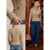 imageGRACE KARIN Women Cable Knit Button Up Sweater Crewneck Cropped Cardigan Early Fall Fashion Outfits 2025Khaki Beige