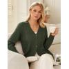 imageGRACE KARIN Women Cable Knit Cardigan Sweater Chunky Button Up Sweaters Long Sleeve Open Front CardiganArmy Green