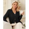 imageGRACE KARIN Women Cable Knit Cardigan Sweater Chunky Button Up Sweaters Long Sleeve Open Front CardiganBlack