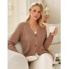 imageGRACE KARIN Women Cable Knit Cardigan Sweater Chunky Button Up Sweaters Long Sleeve Open Front CardiganBrown